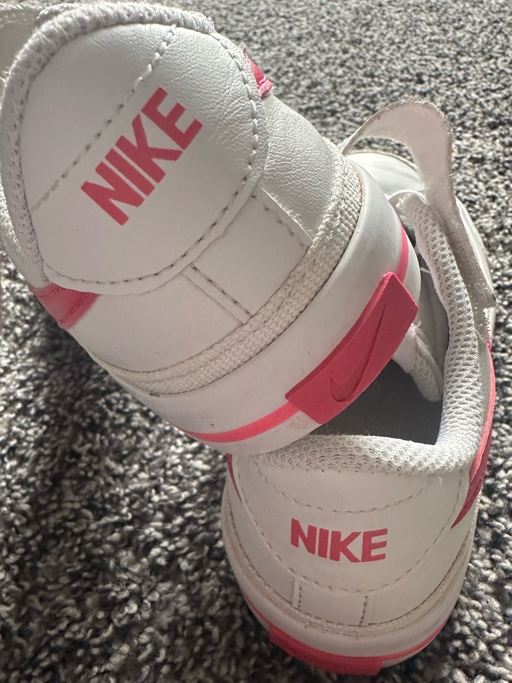 Nike Court Legacy White Hot Pink Sneakers Size 1 Youth - Picture 5 of 7